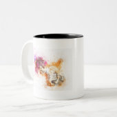 Cat 1 tweekleurige koffiemok (Voorkant links)