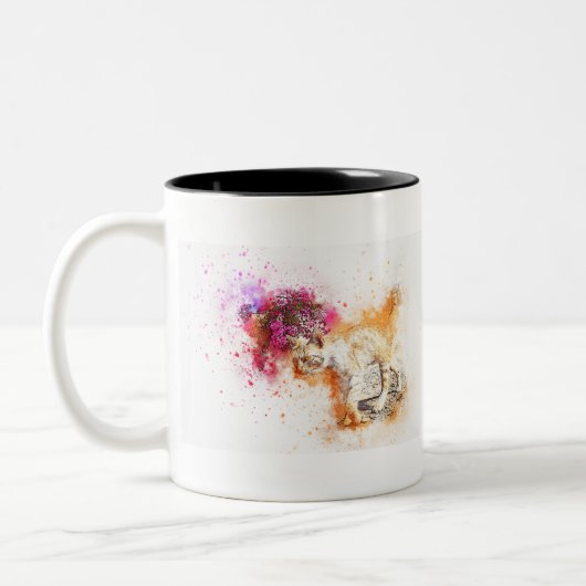Cat 1 tweekleurige koffiemok (Links)