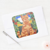 Cat 2014 vierkante sticker (Envelop)
