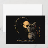 CAT 2024 Totale zonneverduistering kijkfeest Invi Bedankkaart (Voorkant / Achterkant)
