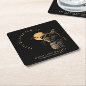 CAT 2024 Totale zonneverduistering kijkfeest Invi Kartonnen Onderzetters (Schuin)