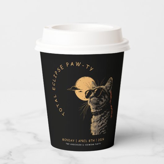 CAT 2024 Totale zonneverduistering kijkfeest Invi Papieren Bekers (Achterkant)