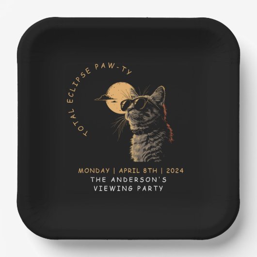 CAT 2024 Totale zonneverduistering kijkfeest Invi Papieren Bordje (Voorkant)