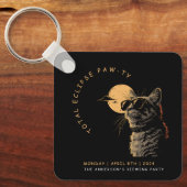 CAT 2024 Totale zonneverduistering kijkfeest Invi Sleutelhanger (Voorkant)