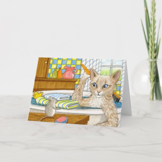 Cat 345 funny Greeting Card Kaart (Voorkant)