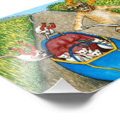 Cat 384 grappige kat en muizen op motorfiets foto afdruk (Hoek)