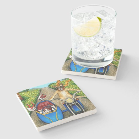 Cat 384 stenen onderzetter (Zijkant)