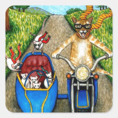 Cat 384 vierkante sticker (Voorkant)