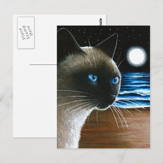 Cat 396 Siamese Briefkaart (Voorkant / Achterkant)
