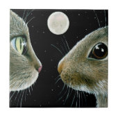 Cat 413 Rabbit Moon Tegeltje (Voorkant)