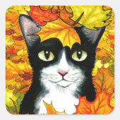 cat 447 vierkante sticker (Voorkant)