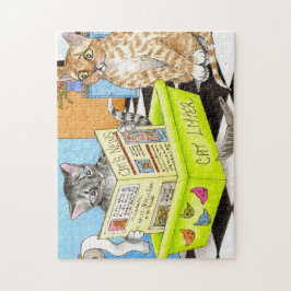 Cat 464 grappige badkamerkunst legpuzzel