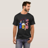 Cat 4th Of July Costumes Red White Blue Beer Glass T-shirt (Voorkant volledig)