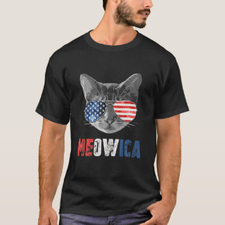 Cat 4Th Of July S Meowica Merica Men USA American T-shirt