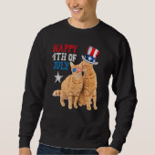 Cat 4th of July USA Flag Family Matching Couples F Trui (Voorkant)