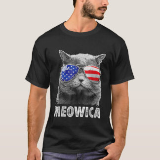 Cat 4th van juli Meowica Merica Mannen USA America T-shirt