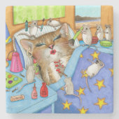 Cat 508 stenen onderzetter (Voorkant)