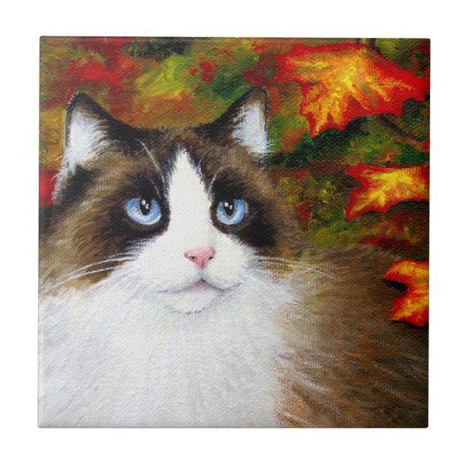 Cat 566 Herfst najaar Tegeltje (Voorkant)