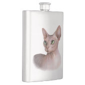 Cat 578 Sfynx white background Heupfles (Rechts)