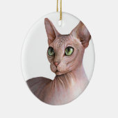 Cat 578 Sfynx white background Keramisch Ornament (Rechts)