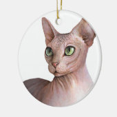 Cat 578 Sfynx white background Keramisch Ornament (Links)