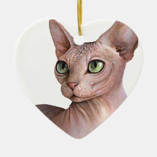 Cat 578 Sfynx white background Keramisch Ornament (Voorkant)