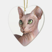 Cat 578 Sfynx white background Keramisch Ornament (Links)