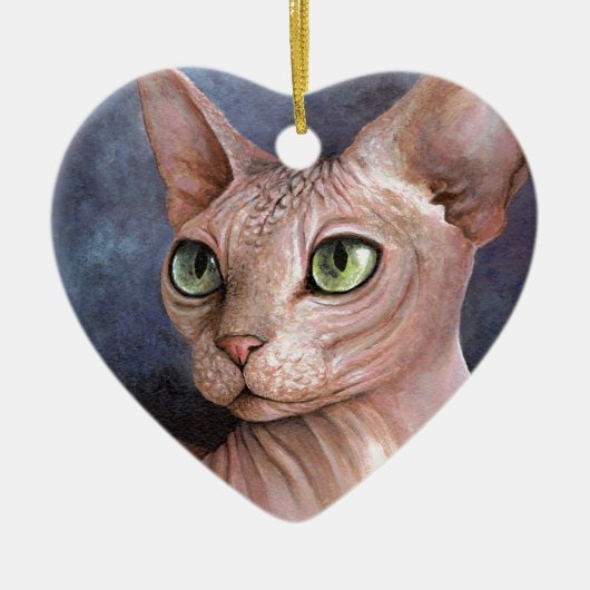 Cat 578 Sphynx Keramisch Ornament (Voorkant)