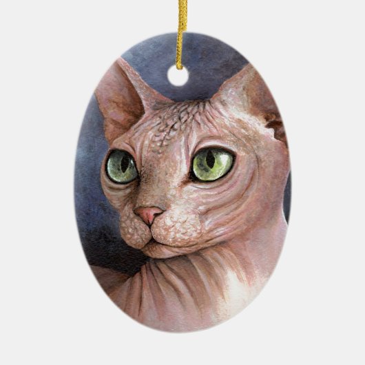 Cat 578 Sphynx Keramisch Ornament (Voorkant)