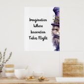 Cat 5 Advent Paarse feestkitten Poster (Keuken)