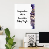 Cat 5 Advent Paarse feestkitten Poster (Thuiskantoor)