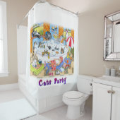 Cat 601 grappige badkamer kunst douchegordijn (In situ)