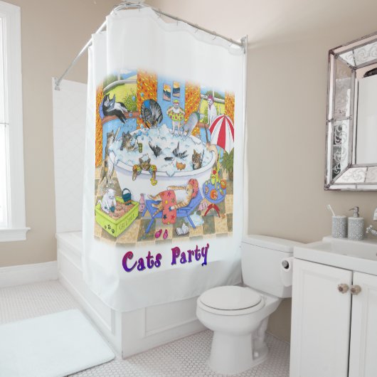 Cat 601 grappige badkamer kunst douchegordijn (In situ)