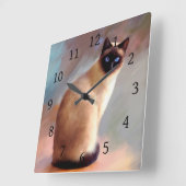 Cat 613 Siamese Vierkante Klok (Hoek)