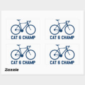 CAT 6 Champ Rechthoekige Sticker (Vel)