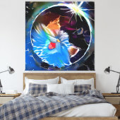 Cat 6 - Zonneeclipes Canvas Afdruk (Insitu (Slaapkamer))