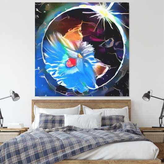 Cat 6 - Zonneeclipes Canvas Afdruk (Insitu (Slaapkamer))