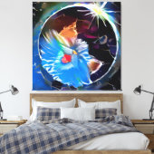 Cat 6 - Zonneeclipes Canvas Afdruk (Insitu (Slaapkamer))