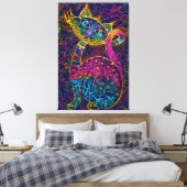 Cat 7 - Lucky no 7 Canvas Afdruk (Insitu (Slaapkamer))