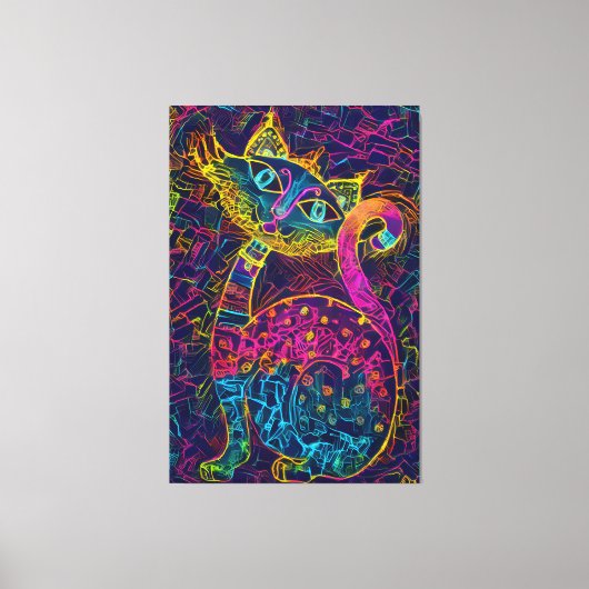 Cat 7 - Lucky no 7 Canvas Afdruk (Voorkant)