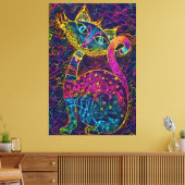 Cat 7 - Lucky no 7 Canvas Afdruk (Insitu (Woonkamer))