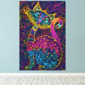 Cat 7 - Lucky no 7 Canvas Afdruk (Insitu (Houten vloer))