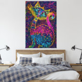 Cat 7 - Lucky no 7 Canvas Afdruk (Insitu (Slaapkamer))
