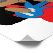 Cat 80s Heavy Metal Haarband Bassist Poster (Hoek)