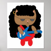 Cat 80s Heavy Metal Haarband Bassist Poster (Voorkant)