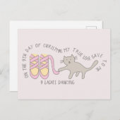 Cat 9th Day 9 Dames dansen kerst Briefkaart (Voorkant / Achterkant)