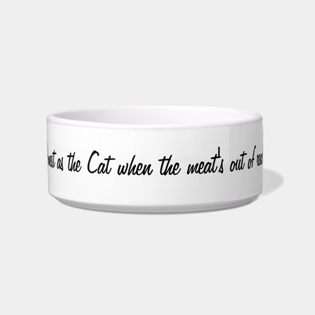 Cat-A-Copia Custom "Old English Gezegde" Pet Bowl Voerbakje (Voorkant)