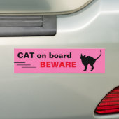 CAT aan boord - Let op - rijden/autosticker Bumpersticker (Op auto)