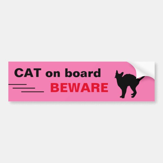 CAT aan boord - Let op - rijden/autosticker Bumpersticker (Voorkant)