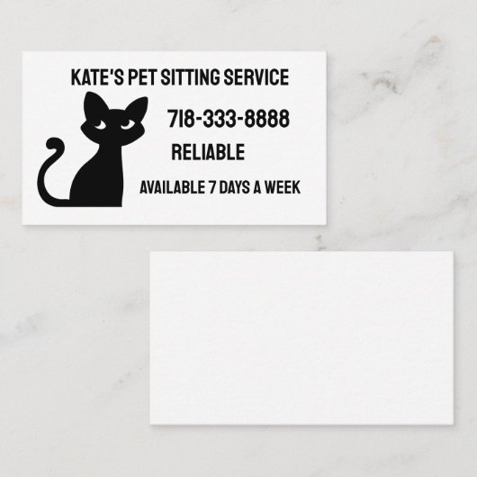 CAT AANGEPASTE VISITEKAARTJES (Voorkant / Achterkant)